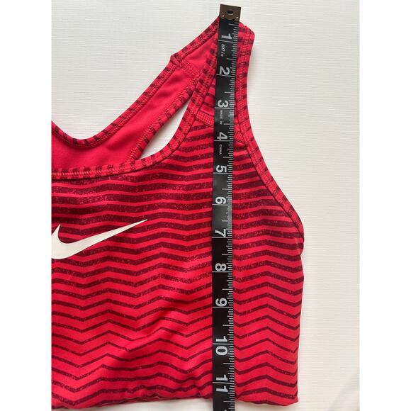 Nike Sports Bra Size Small Red Striped Dri-Fit Swoosh Athleisure Gym Running - Picture 6 of 6